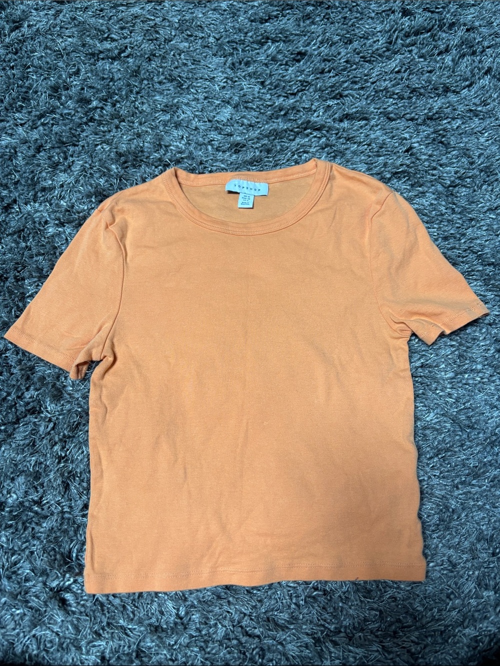 TOPSHOP Peach Short-Sleeve Crew Tee